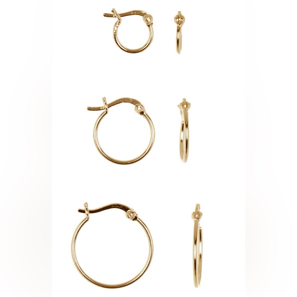 Argento Vivo Sterling Silver Trio Hoop Set